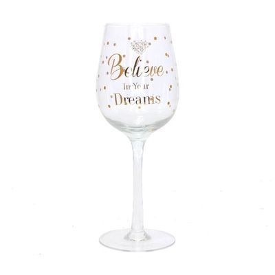 Mad Dots Wineglass Believe By Leonardo