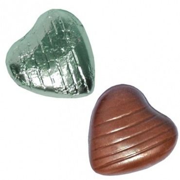 Mint Green Foil Chocolate Hearts