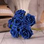 Bunch of 6 Royal Blue Foam Tea Rose