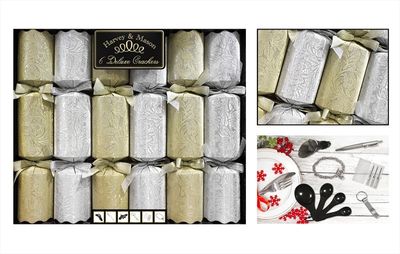 6 Deluxe Gold & Silver Crackers