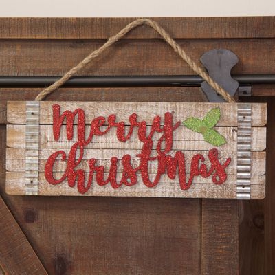 Merry Christmas Hanging Plaque