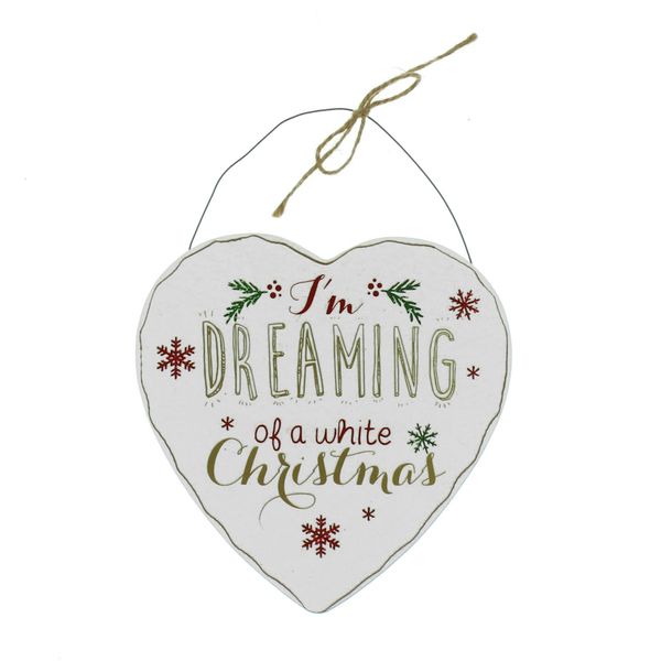 Dreaming of a white Christmas Heart Plaque