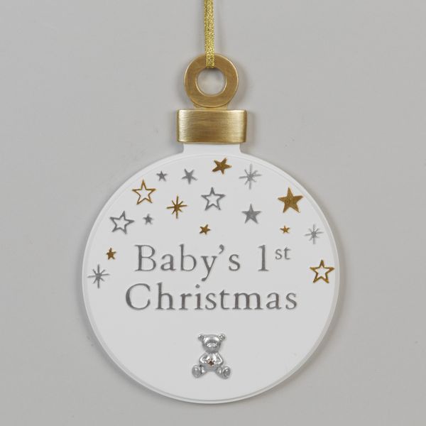 Babies 1st Christmas bauble plaque