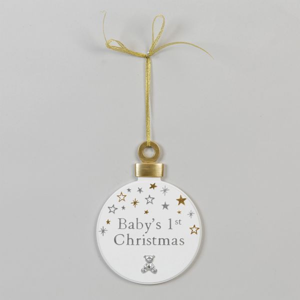 Babies 1st Christmas bauble plaque