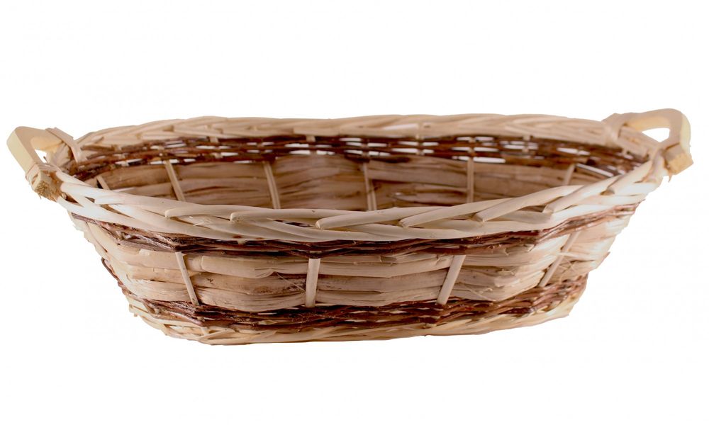 Oval Unlined Two Tone Tray Basket (49cm)