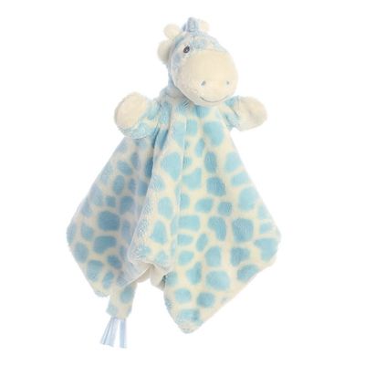 Gigi Giraffe Blue Finger Puppet Blankie