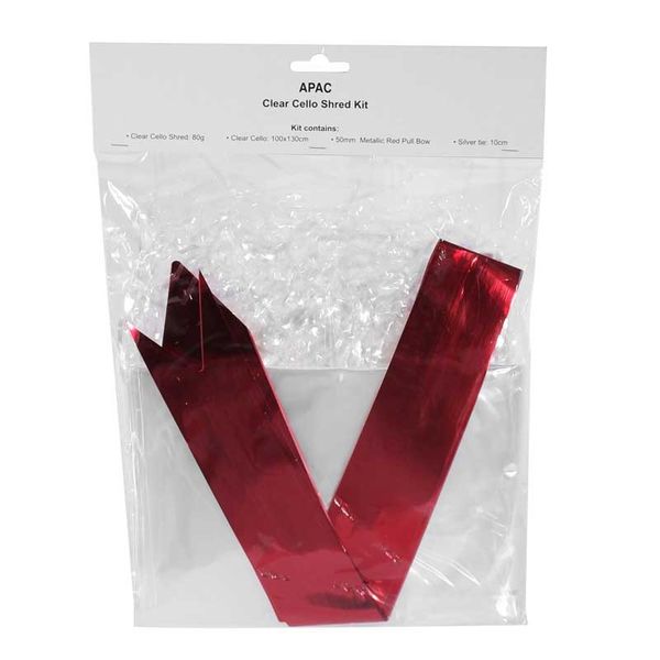 Clear Cello Shred Kit (Shred/Film/Red Bow) 