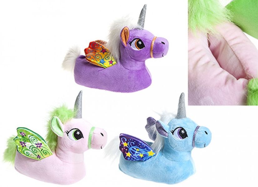 Ladies Unicorn Slippers (3 Assrtd)