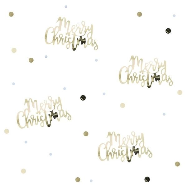 	 Gold Christmas Script Confetti