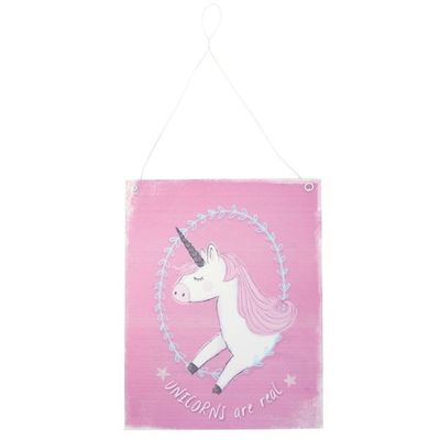 19x15 Pink Unicorn Metal Sign 
