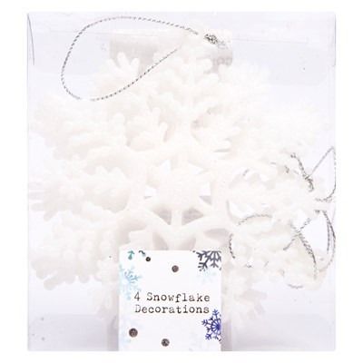 Christmas Snowflake Decorations - 4 Pack