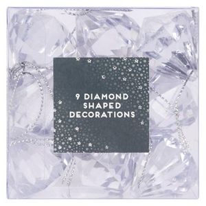 Christmas Diamond Decorations - 9 Pack