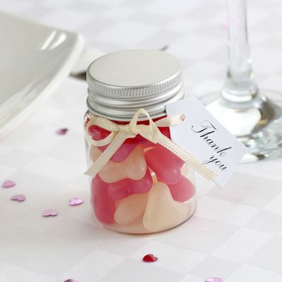 Pink and White Hearts- Mini Jar