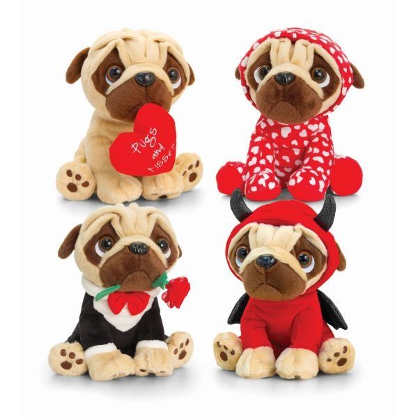14cm Pugsley Valentines 4 Assorted By Keel Toys