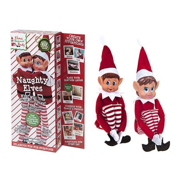 12 Inch 2pack Vinyl Head Elf  In Red Clothes In Box 2 Assorted