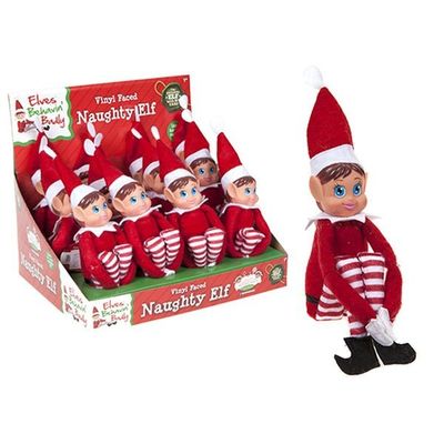 Elves Behavin Badly 12 Bendable Poseable Elf with Vinyl Head - Christmas  Accessory (Black Elf - 1 Boy & 1 Girl)