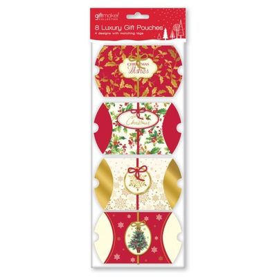 Christmas Accessory- 8 Mini Gift Pouches Traditional