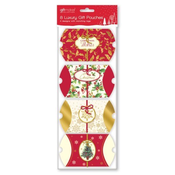 Christmas Accessory- 8 Mini Gift Pouches Traditional