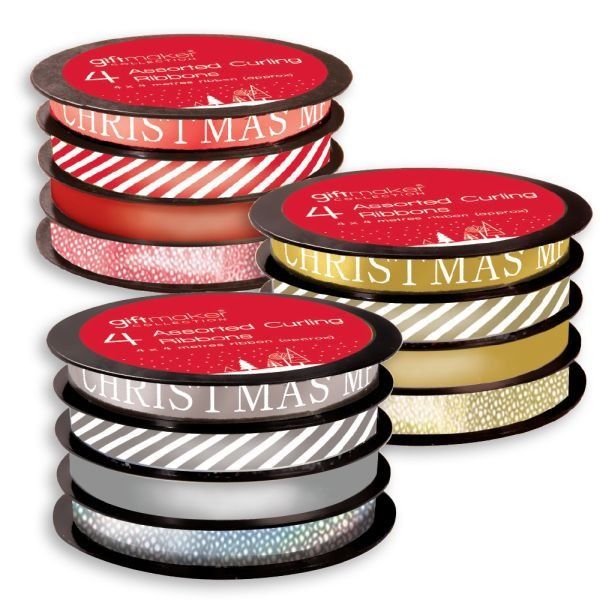Christmas Accessory 4 Curling Ribbon Bon 1cmx4m (cdu) Easy Florist