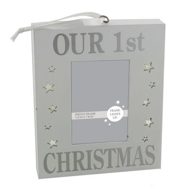 Light Up Mdf Wall Plaque - Our 1st Christmas  by Juliana