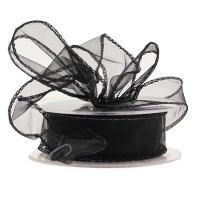 30mm Black Chiffon Ribbon