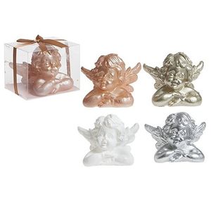 Large Cherub Candle Decoration In Pvc Gift Box With Ribbon 4asst