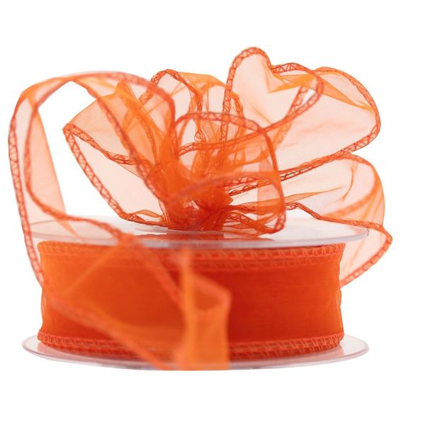 30mm Orange Chiffon Ribbon