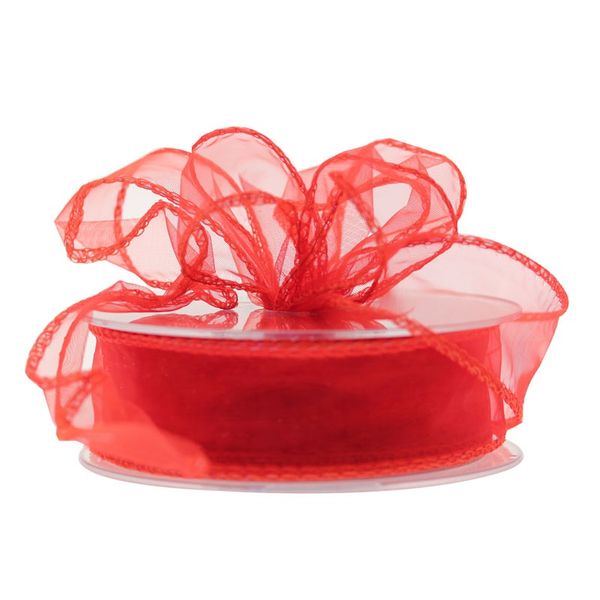 30mm red Chiffon Ribbon