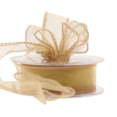 30mm Gold Chiffon Ribbon