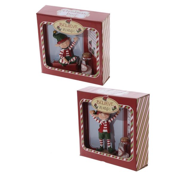 Message To Santa Christmas Elf Figure With Wishes Jar