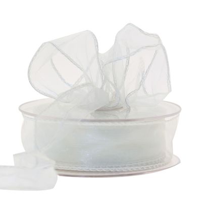 30mm White Chiffon Ribbon