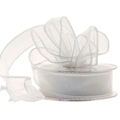 30mm White Chiffon Ribbon