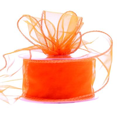 50mm Orange Chiffon Ribbonm