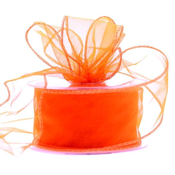 50mm Orange Chiffon Ribbonm