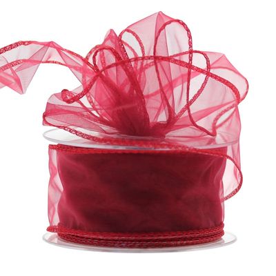 50mm Burgundy Chiffon Ribbon