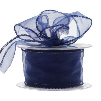 50mm Blue Chiffon Ribbon