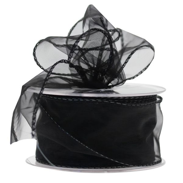 50mm Black Chiffon Ribbon