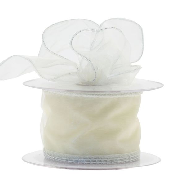 50mm Ivory Chiffon Ribbon