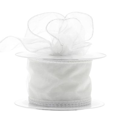 50mm White Chiffon Ribbon