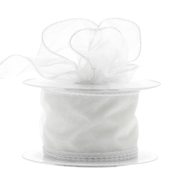 50mm White Chiffon Ribbon