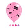 Age 30 Pink Mix  Latex Balloons x 6 pks of 8 balloons (1/48)