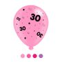 Age 30 Pink Mix  Latex Balloons x 6 pks of 8 balloons (1/48)