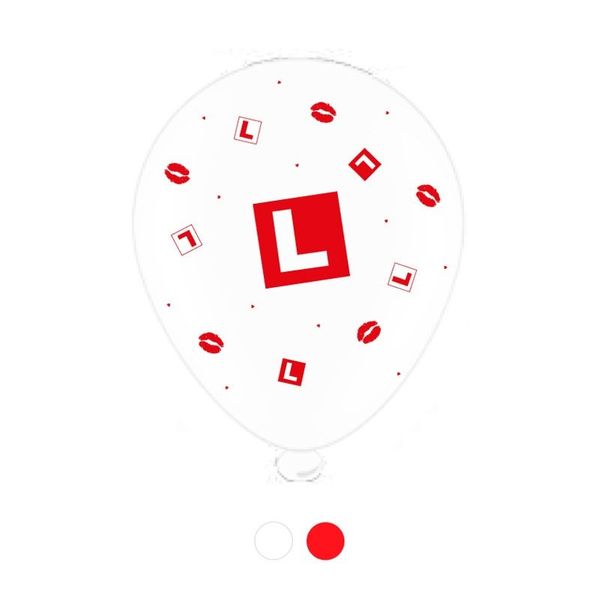 L Plate Latex Balloons x 6 pks of 8 balloons (1/48)