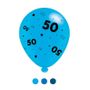 Age 50 Blue Mix  Latex Balloons x 6 pks of 8 balloons (1/48)