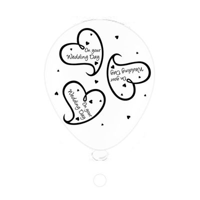 Wedding Day Latex Balloons x 6 pks of 8 balloons (1/48)