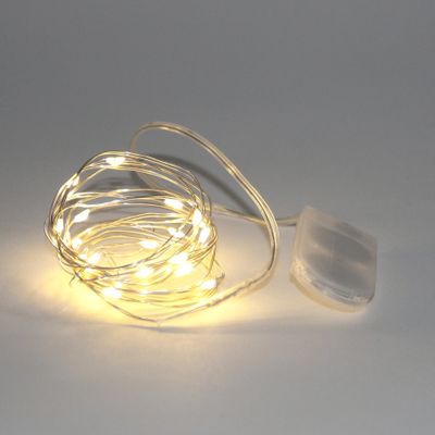 20 LED Lights x 10cm on Silver Wire, Warm White (24/144)