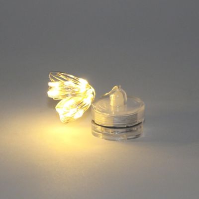 20 LED lights x 2m Silver Wire submersible, Warm White (10/800)