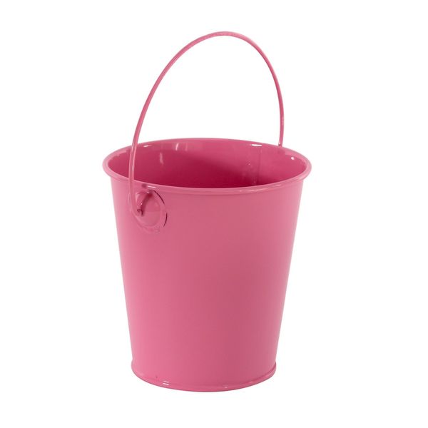 9cm Zinc Drop in Bucket  Pink  (60)