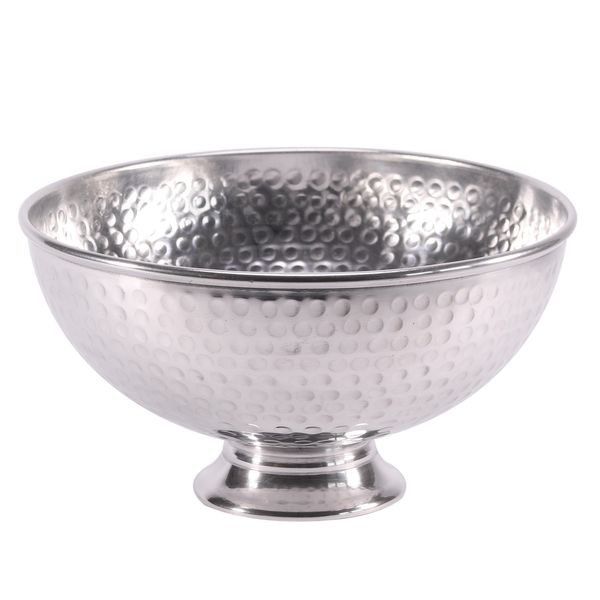 25cm Dimpled Punch Bowl Shiny Silver  (1/12)