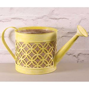 17CM Watering Can w/Hessian in Yellow (4/12)